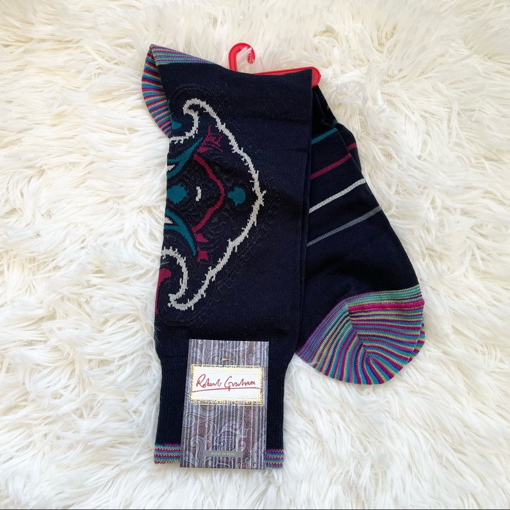 NWT Robert Graham Navy Blue Socks